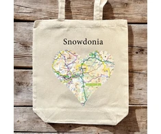 KNYGA Bookshop OS Map Premium Canvas Tote Bag - Snowdonia National Park