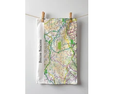 KNYGA Bookshop OS Map Tea-towel - Brecon Beacons National Park