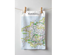 KNYGA Bookshop OS Map Tea-towel - Pembrokeshire Coast National Park