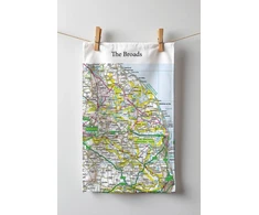 KNYGA Bookshop OS Map Tea-towel - The Broads