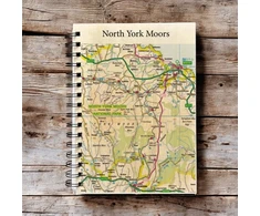 KNYGA Bookshop OS Map Wooden Lined Notebook - North York Moors National Park