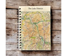 KNYGA Bookshop OS Map Wooden Lined Notebook - Lake District National Park