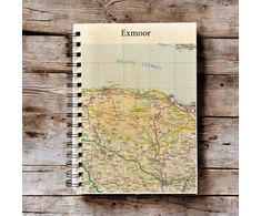 KNYGA Bookshop OS Map Wooden Lined Notebook - Exmoor National Park