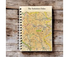 KNYGA Bookshop OS Map Wooden Lined Notebook - Yorkshire Dales National Park