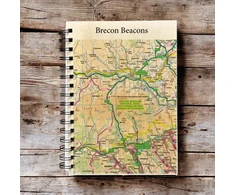 KNYGA Bookshop OS Map Wooden Lined Notebook - Brecon Beacons National Park