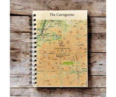 KNYGA Bookshop OS Map Wooden Lined Notebook - Cairngorms National Park