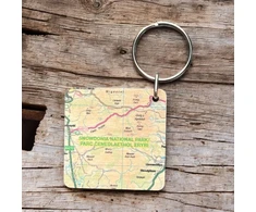 KNYGA Bookshop OS Map Wooden Square Key-ring - Snowdonia National Park