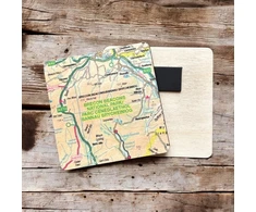KNYGA Bookshop OS Map Wooden Square Magnet - Brecon Beacons National Park
