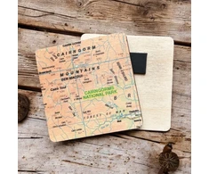 KNYGA Bookshop OS Map Wooden Square Magnet - Cairngorms National Park