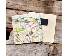 KNYGA Bookshop OS Map Wooden Square Magnet - Exmoor National Park