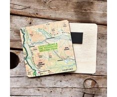 KNYGA Bookshop OS Map Wooden Square Magnet - Loch Lomond and The Trossachs National Park