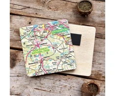 KNYGA Bookshop OS Map Wooden Square Magnet - New Forest National Park