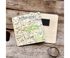 KNYGA Bookshop OS Map Wooden Square Magnet - North York Moors National Park