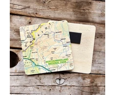 KNYGA Bookshop OS Map Wooden Square Magnet - Northumberland National Park