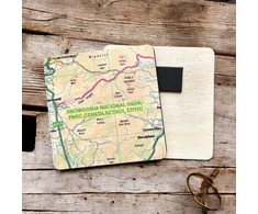 KNYGA Bookshop OS Map Wooden Square Magnet - Snowdonia National Park