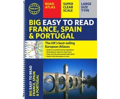 KNYGA Bookshop Philip's Big Easy to Read France, Spain &amp; Portugal Road Atlas