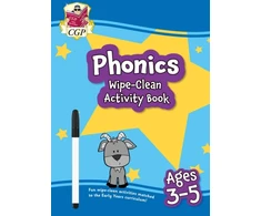 KNYGA Bookshop Phonics Wipe-Clean Activity Book for Ages 3-5 (with pen)