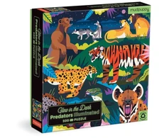 Dėlionė Bookshop Predators Illuminated 500 Piece Glow in the Dark Puzzle