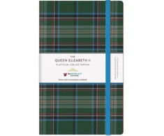 KNYGA Bookshop Queen Elizabeth II Platinum Jubilee Tartan Cloth Large Notebook
