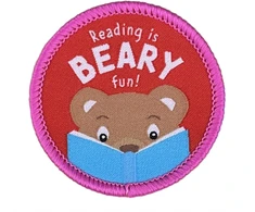 KNYGA Bookshop Reading is Beary Fun Sew On Patch