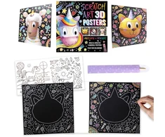 KNYGA Bookshop Igloo Scratch Art 3D Posters: Unicorn &amp; Friends