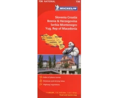 KNYGA Bookshop Slovenia, Croatia, Bosnia - Michelin National Map 736