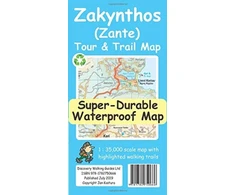 KNYGA Bookshop Zakynthos (Zante) Tour &amp; Trail Map