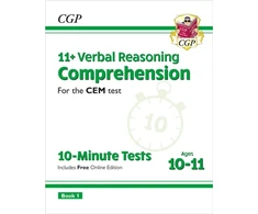 KNYGA Cgp Books 11+ CEM 10-Minute Tests: Comprehension - Ages 10-11 Book 1 (with Online Edition)