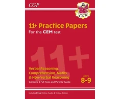 KNYGA Cgp Books 11+ CEM Practice Papers - Ages 8-9 (with Parents' Guide &amp; Online Edition)