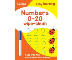 KNYGA Collins Easy Learning Numbers 0-20 Age 3-5 Wipe Clean Activity Book, Ideal for Home Learning