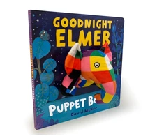 KNYGA David Mckee Goodnight, Elmer Puppet Book