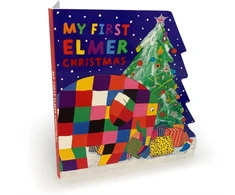 KNYGA David Mckee My First Elmer Christmas, Shaped Board Book