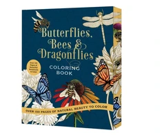 KNYGA Editors of Chartwell Books Butterflies, Bees &amp; Dragonflies Coloring Book, Over 150 Pages of Natural Beauty to Color with Beautiful Sprayed Edges - Over 150 Pages of Beautiful Botanicals to Color