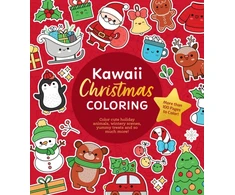 KNYGA Editors of Chartwell Books Kawaii Christmas Coloring, Color Cute Holiday Animals, Wintery Scenes, Yummy Treats and So Much More! More than 100 Pages to Color!