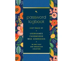 KNYGA Rock Password Logbook (Hip Floral), Keep Track of Usernames, Passwords, Web Addresses in One Easy and Organized Location