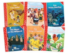 KNYGA Emily Guille Marrett Jolly Phonics Folktales Raudona Readers (Level 1) Complete Set (1-6)