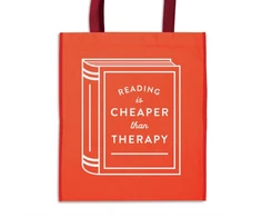 KNYGA Galison Reading is Cheaper Than Therapy Reusable Shopping Bag