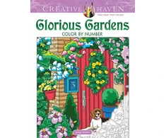 KNYGA George Toufexis Creative Haven Glorious Gardens Color by Number Coloring Book