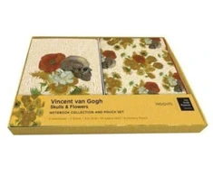 KNYGA Insights Van Gogh Skulls and Flowers Sewn Notebook Collection and Pouch Set