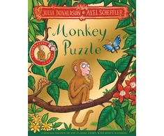 KNYGA Julia Donaldson Monkey Puzzle 25th Anniversary Edition, with a shiny auksinis foil cover and fun activities to make and do!
