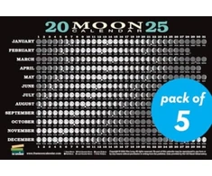 KNYGA Kim Long 2025 Moon Calendar Card (5 pack), Lunar Phases, Eclipses, and More!