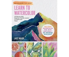 KNYGA Lacey Walker Learn to Watercolor, 20 Step-by-Step Beginner-Friendly Lessons on Watercolor Paper - Includes Watercolor Pad with Sketches – No Drawing Required!