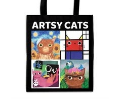 KNYGA Mudpuppy Artsy Cats Reusable Shopping Bag