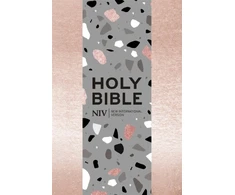 KNYGA New International Version Staff NIV Pocket Rose Gold Terrazzo Soft-tone Bible with Zip