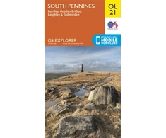 KNYGA Ordnance Survey South Pennines, Burnley, Hebden Bridge, Keighley &amp; Todmorden