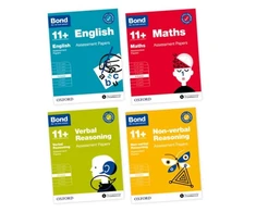 KNYGA Oxford Editor Bond 11+ Assessment Papers 8-9 metai Bundle: English, Maths, Non-verbal Reasoning, Verbal Reasoning (for GL Assessment &amp; other 11 plus exams)