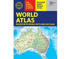 KNYGA Philips Maps Philip's RGS World Atlas (A4), with Global Cities, Facts and Flags