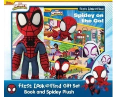 KNYGA Pi Kids Disney Junior Marvel Spidey and His Amazing Friends: Spidey on the Go! First Look and Find Book Box and Plush Gift Set
