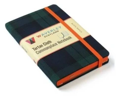 KNYGA POCKET 9CM X 14CM Waverley (M): Juodas Watch Tartan Cloth Commonplace Notebook