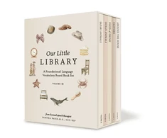 KNYGA Tabitha Paige Our Little Library Vol. 2, A Foundational Language Vocabulary Board Book Set for Babies, Including Ocean Animals, Safari Animals, Food and Drink, Clothes, and Around the House